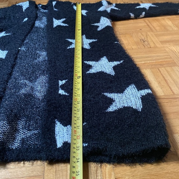 Torrid Star long Cardigan Sweater Fuzzy Black & silver Sz 00 - Picture 16 of 16